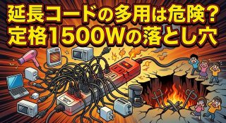 束ねたコードが火種に？ 1500Wの落とし穴と発火の真実